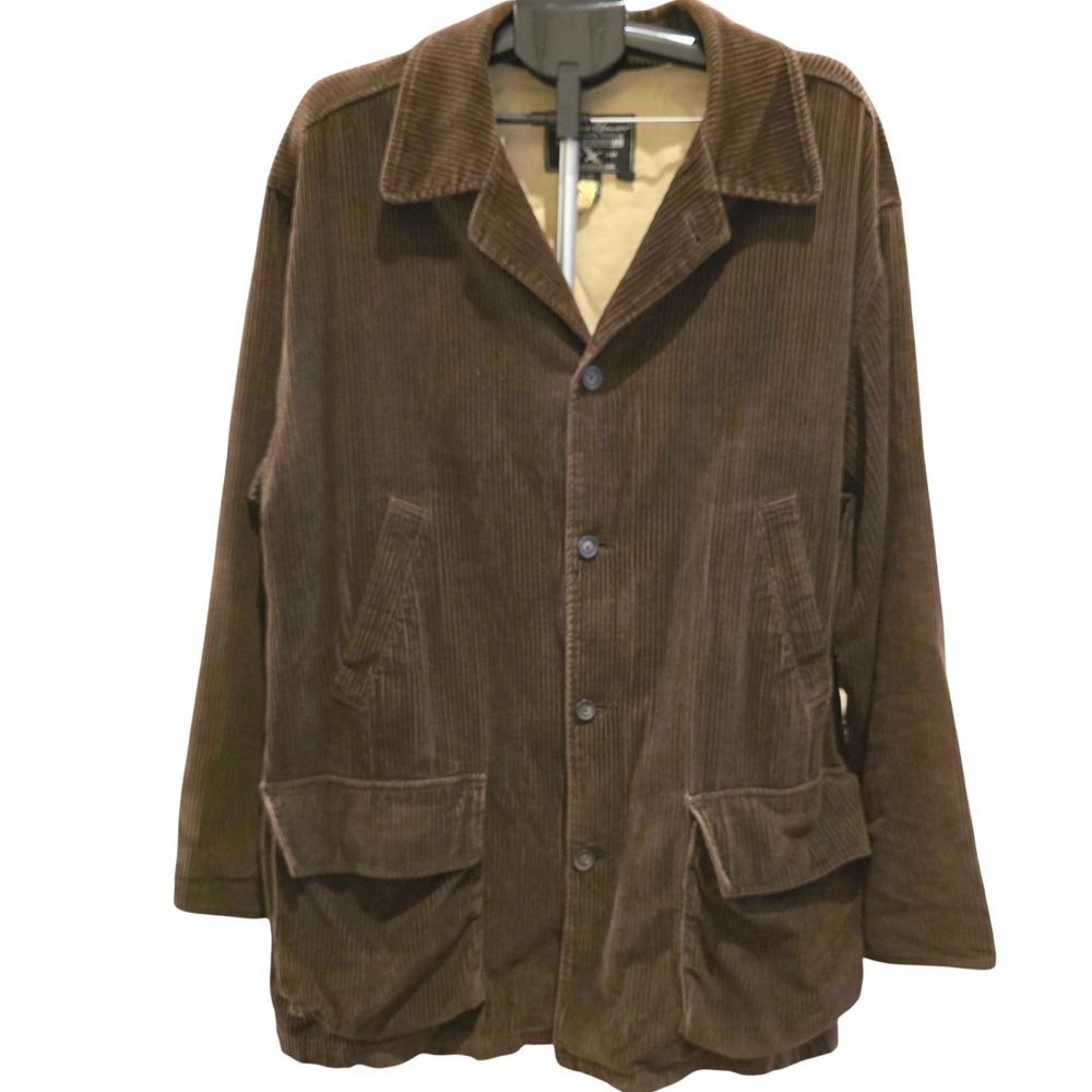 Vintage 1990s Eddie Bauer Corduroy Barn Chore Jacket Men's Tall XL Brown